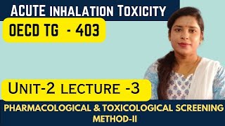 Acute Inhalational Toxicity  OECD TG 403  Part 1 Inhalational Toxicity  OECD guidepharmaline [upl. by Pegma]