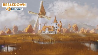 GhibliStyle Windmill Environment in Blender  Full Scene Breakdown [upl. by Anail]