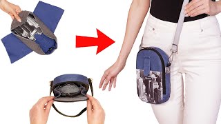 How to sew a small crossbody bag in the simplest way [upl. by Yllrebmik]