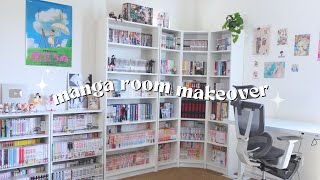 HUGE manga room makeover  unboxing figures anime wall decor desk setup ft flexispot c7 [upl. by Ahouh]