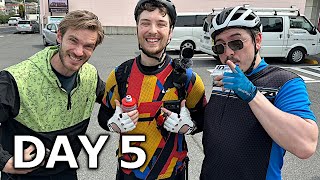 Pewdiepie Joins Us For Cycling In Japan ft Abroad in Japan  Cyclethon 3 Day 5 [upl. by Aimas]