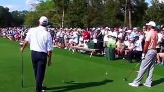 Masters 2013 Tiger Woods Fred Couples Augusta National 8th Hole [upl. by Tem]