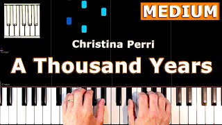 Christina Perri  A Thousand Years  Piano Tutorial Easy [upl. by Yrnehnhoj]