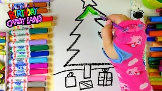 Learn Colors for Kids and Hand Color Christmas Tree Coloring Pages 💜 4K [upl. by Mattson]