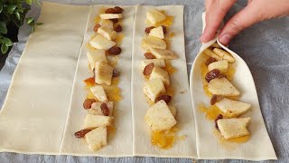 Pasta sfoglia con 1 mela 🍎 fai questo dolce in 5 minuti incredibilmente delizioso [upl. by Mella573]