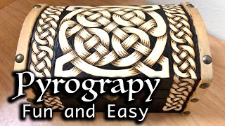 Fun and Easy Wood Burning Project  Celtic Knot Box Tutorial  Pyrography For Beginners [upl. by Kurth]