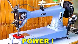 Sewing Thick Leather  Sewing Thick Thread  Adler 202  Alte Nähmaschine Adler  Durkopp Adler [upl. by Farlee]