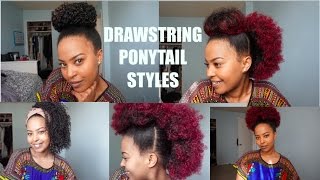 10 DRAWSTRING PONYTAIL STYLES [upl. by Aivatahs]