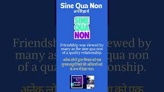 Sine Qua Non meaning in hindi sinequanon vocabulary ashishverma english englishlearning [upl. by Anibur]