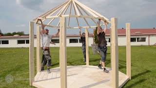 Wooden Garden Gazebo KIT Assembly  MARCO [upl. by Hayward]