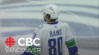 Surrey BCs Arshdeep Bains makes Canucks debut [upl. by Egroej]