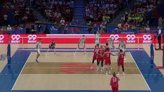 Micah Christenson setting USA Volleyball vs Italy at Volleyball VNL 2023 [upl. by Anifares]