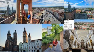 Hradec Králové historic city of the Czech Republic with panorama from White Tower 72 m high [upl. by Eirrem341]