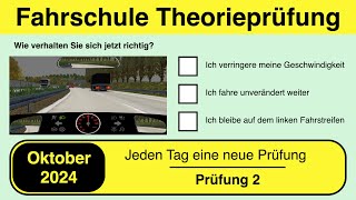 🚘 Führerschein Theorieprüfung Klasse B 🚗 Oktober 2024  Prüfung 2🎓📚 [upl. by Yolanthe397]