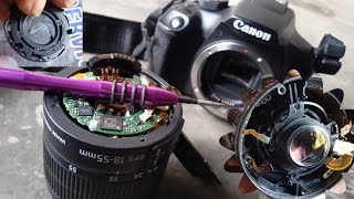 repair DSLR lens aperture ANd cleaning lens 18 55 canon WHAT IN side dslr lenses [upl. by Ytak619]