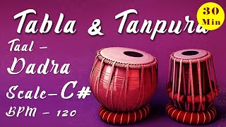 C Scale Tabla amp Tanpura  Taal  Dadra 6  BPM  120 [upl. by Lesslie]