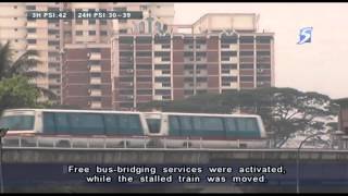 Stalled train causes disruption to Bukit Panjang LRT services  04Jul2013 [upl. by Marjie]