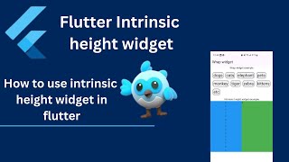 Flutter Widget  Intrinsic Height Widget  Purpose  How To Use In Flutter [upl. by Ayad834]