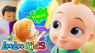 NEW  Seven Continents  Ten in a bed 🌍 Toddler Music and Nursery Rhymes by LooLoo Kids [upl. by Chirlin]