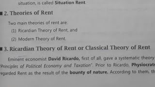 Ricardian Theory of Rent Bcom 2nd Semester Full explanation in hindi [upl. by Ennayelhsa]