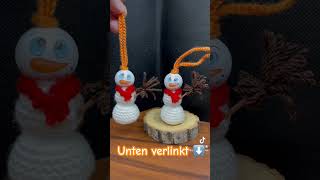 Schneemann Anhänger häkeln  Schritt für Schritt häkeln diybeinspired sorgenwürmchen weihnachten [upl. by Elrahc]