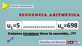 Cuántos TÉRMINOS tiene una SUCESIÓN ARITMÉTICA cálculo de n 👉 ejercicio de IB 👈 [upl. by Janine632]