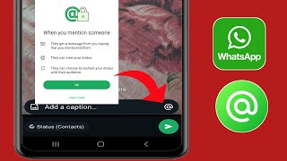 Come menzionare qualcuno nello stato di WhatsApp  Tagga le persone nel tuo stato di WhatsApp [upl. by Hceicjow]