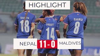 NEPAL 11 vs 0 MALDIVES gols of highlights saff womens championship 2024 nepal won the match [upl. by Anala]