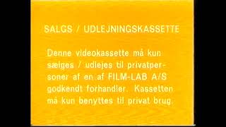 VHSintro tekst foran en købefilm samt filmlab logo [upl. by Atinele]