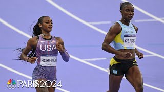 ShaCarri Richardson finds her gear joins Julien Alfred in 100m final  Paris Olympics  NBC Sports [upl. by Esital]