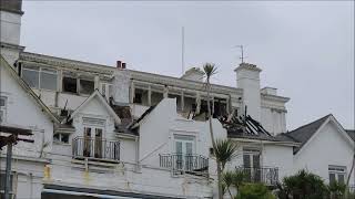 Fire Damage To Derelict Ocean Hotel  Sandown Seafront  Isle Of Wight  March 2022  kittikoko [upl. by Eelyek]