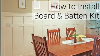 90 Second Easy Board amp Batten Kit Installation with Precut Kit  How to DIY Wainscoting [upl. by Ecnaled]