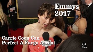 Emmys 2017 Carrie Coon Can Perfect A Fargo Accent  Los Angeles Times [upl. by Jessy407]