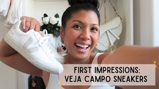 FIRST IMPRESSIONS VEJA CAMPO SNEAKER I WORE THEM 2X DIRT MAGNET COMFORTABLE FOR WIDE FEET WORTH [upl. by Swartz]