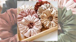 how to sew XXL scrunchies at home  DIY scrunchies to make and sell [upl. by Eaver]