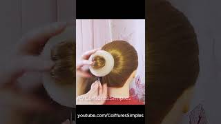 Super Easy French Roll Bun 👌 For Beginners hairtutorial hairstyles [upl. by Ifok]