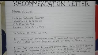 How to Write A Recommendation Letter for Students Step by Step  Writing Practices [upl. by Deraj295]