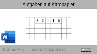 10 Kariertes Papier mit Tabelle erstellen  Mathe mit Word [upl. by Ainod]