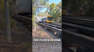 Bus drives from road onto rail track 😮🤯  🎥 sigorvision [upl. by Ladnyk]