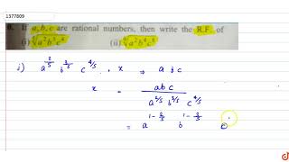 If abc are rational numbers then write the Rationalising Factor  of i a2b3c415 [upl. by Ries254]