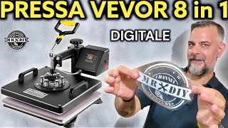 Pressa termica vevor 8 in 1 digitale per lavoro e fai da te Vinile stampa magliette tshirt [upl. by Anitneuq]