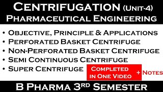 centrifugation  Principle  Applications  centrifuge equipment Unit4 pharmaceutical engineering [upl. by Ramona872]