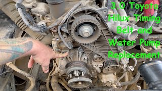 Toyota Hilux 30 timing belt and water pump replacement [upl. by Megargee]