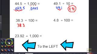 Dividing Decimals by 10 100 amp 1000 [upl. by Yesnik740]