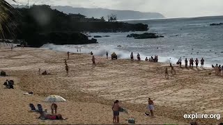 1 visitor dead 2 injured after being swept into ocean by large surf on Oahu’s North Shore [upl. by Eednam497]