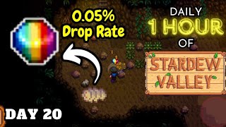 I Played 1 Hour of Stardew Valley Mobile Everyday Day 20 quotLucky Prismatic Shard Drop from a Grubquot [upl. by Coh]