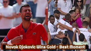 Novak Djokovic vs Carlos Alcaraz Highlights Olympics Tennis 2024  Djokovic wins gold 🏆😊 [upl. by Bore]