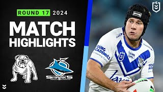 NRL 2024  Bulldogs v Sharks  Match Highlights [upl. by Aeriell]