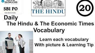 Daily Vocabulary of The Hindu amp The Economic Times  Tricks to Learn  Lecture20 [upl. by Particia]