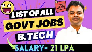 List of All Govt Job After BTech in India UPSC ESE GATE SSC JE ISRO ICRB RRB JE RRB ALP [upl. by Galang]